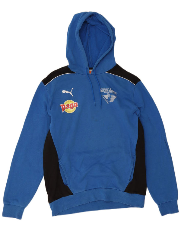 Puma Herre grafisk hættetrøje Jumper Large Blue Colourblock Bomuld