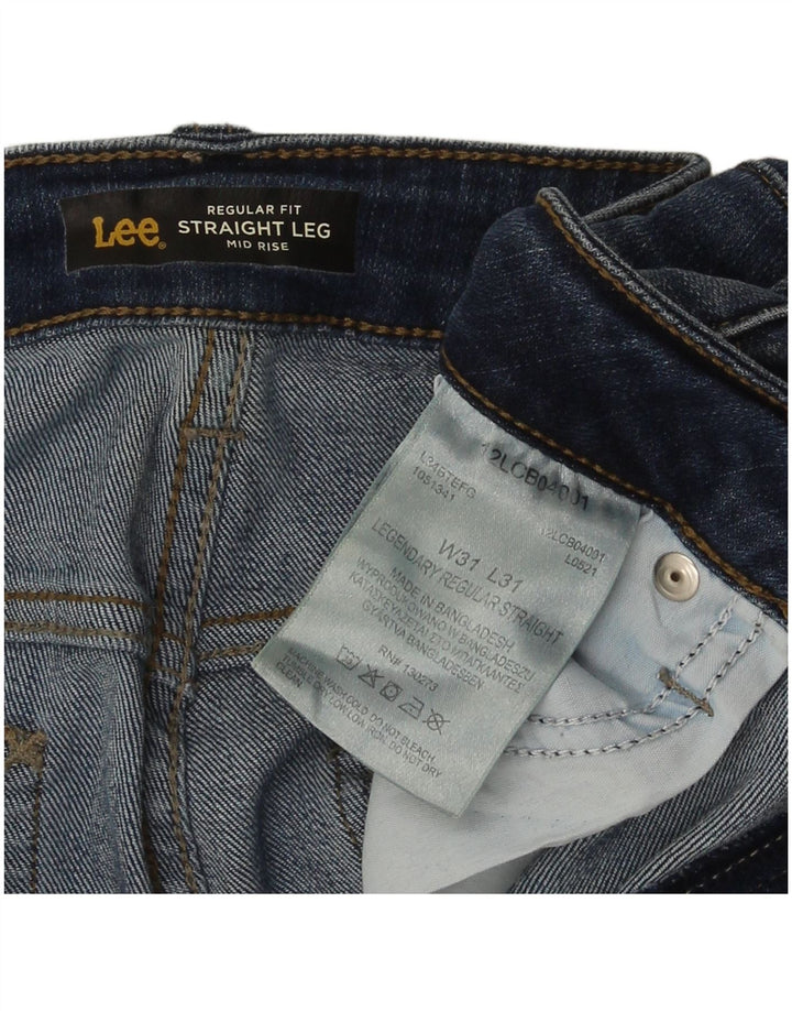 Lee Dame Mid Rise Regular Straight Jeans W31 L31 Blå Bomuld