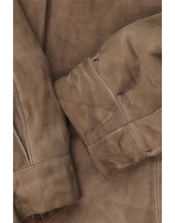 Vintage Dame Shearling Coat UK 14 Medium Brown