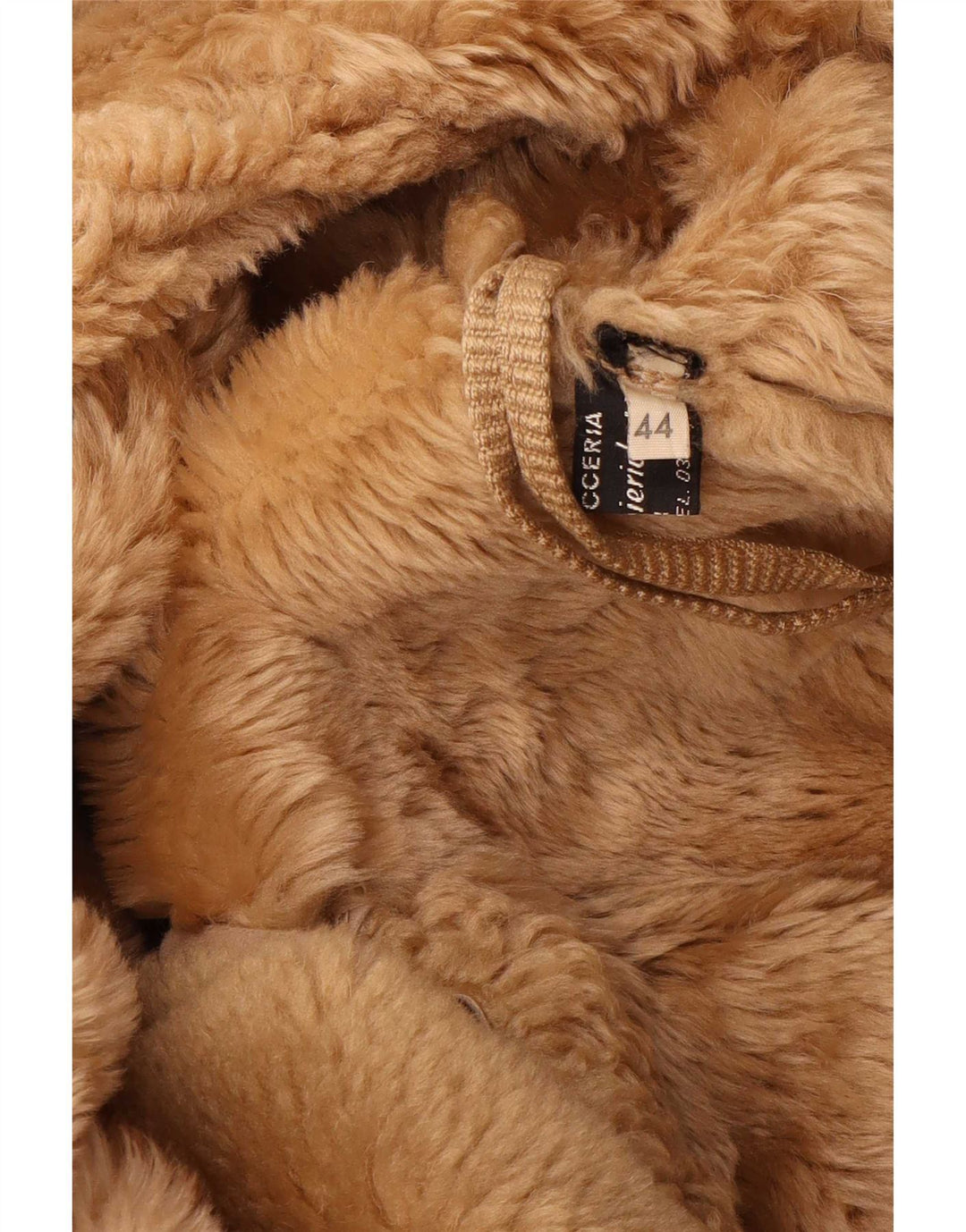 Vintage Dame Shearling Coat IT 44 Medium Beige Læder