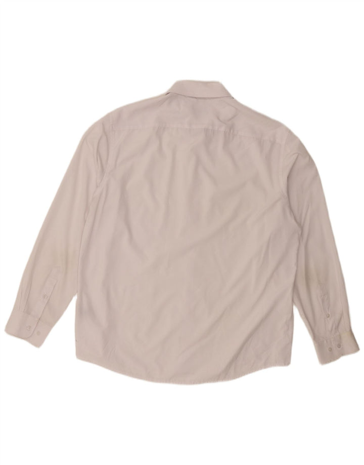 Nautica Herre Slim Fit Skjorte Størrelse 17 1/2 XL Hvid Polyester