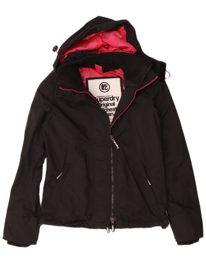 Superdry vindjakke til kvinder med hætte vindjakke UK 10 Small Black