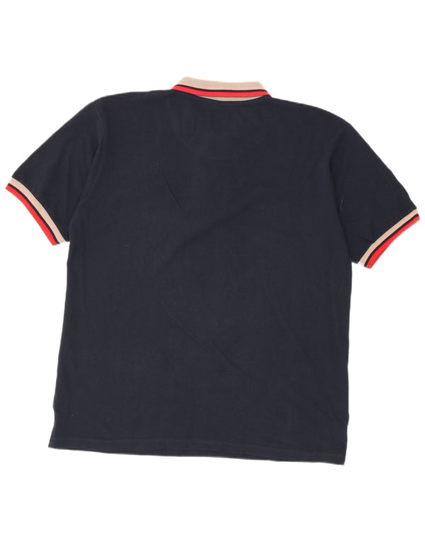 Lotto Rugby Polo Shirt til mænd XL Marineblå stribet bomuld