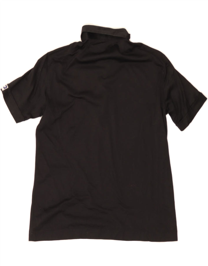 VINTAGE Womens Polo Shirt UK 12 Medium Black Cotton Vintage Vintage and Second-Hand Vintage from Messina Hembry 