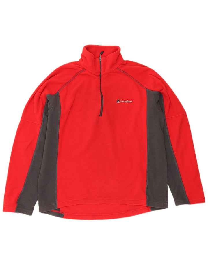 Berghaus Fleece Jumper med lynlås til mænd Medium Rød Colourblock Polyester