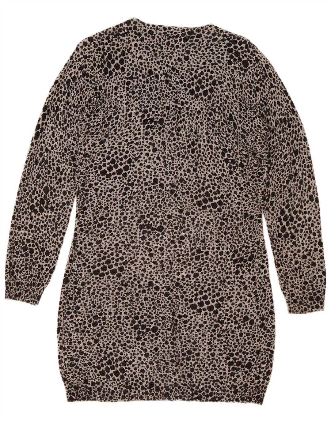 Marks & Spencer Dame Jumper Dress UK 12 Medium Grey Animal Print