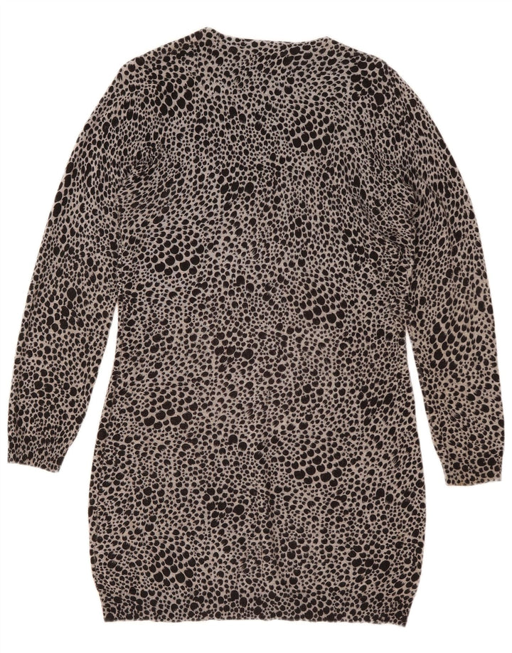 Marks & Spencer Dame Jumper Dress UK 12 Medium Grey Animal Print