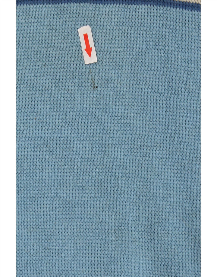 Vintage Herre Crew Neck Jumper Sweater IT 48 Small Blue Colourblock