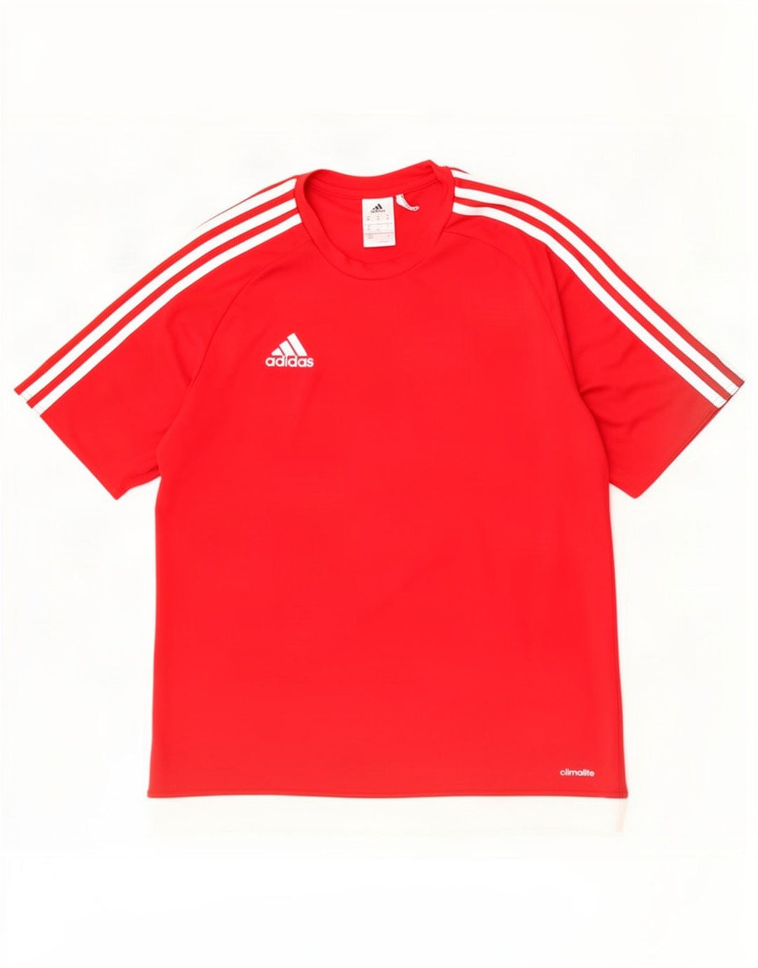Adidas Herre Climalite T-Shirt Top Medium Rød Colourblock Polyester