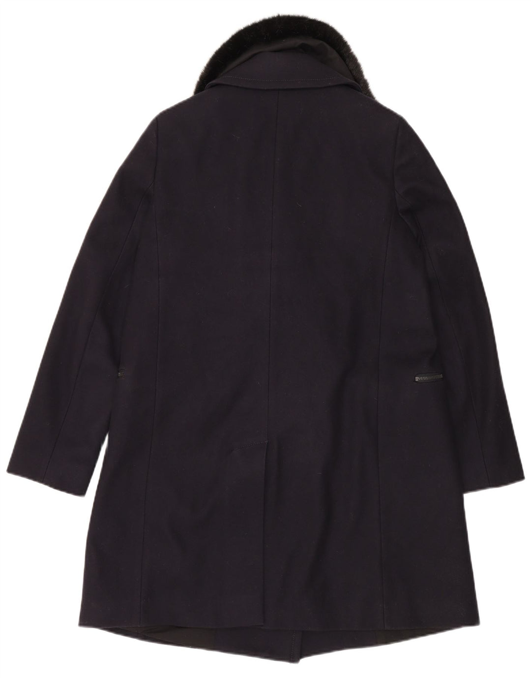 French Connection Dame Overfrakke UK 12 Medium Navy Blue Virgin Wool