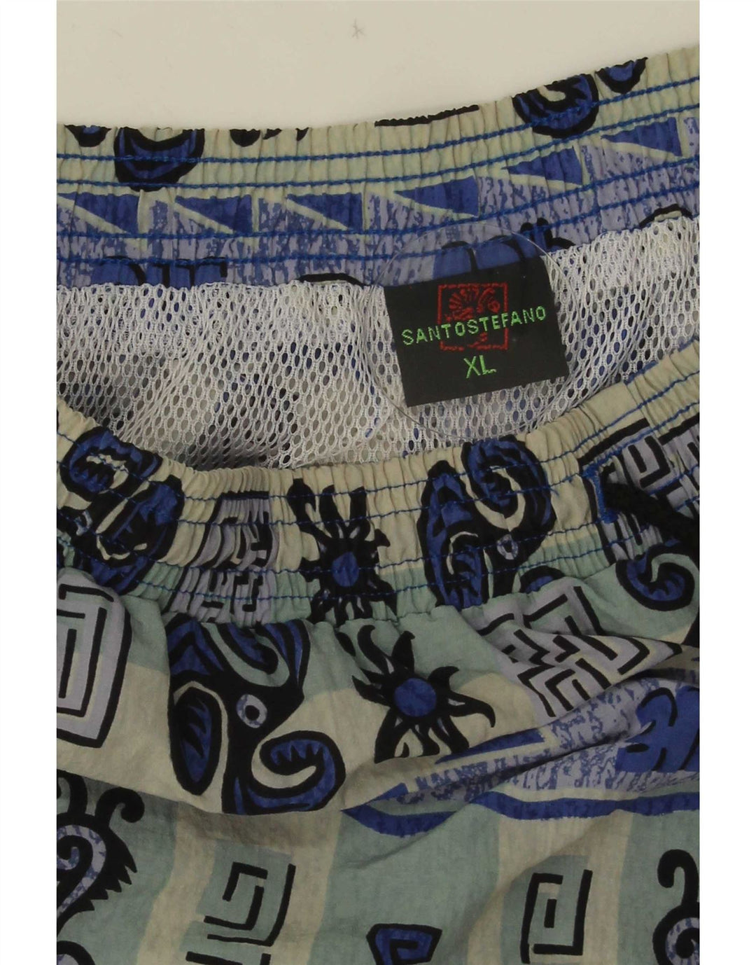 Santo Stefano Badeshorts med abstrakt mønster til mænd XL Blå Colourblock