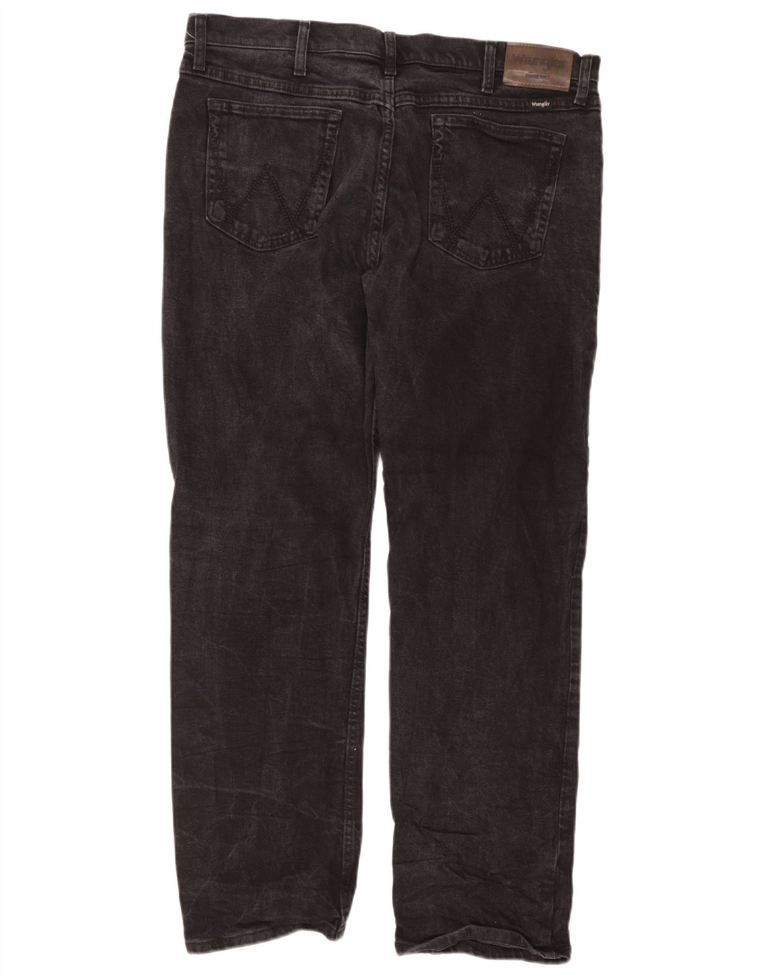 Wrangler Herre Regular Fit Straight Jeans W38 L30 Sort Bomuld