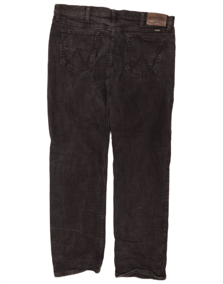 Wrangler Herre Regular Fit Straight Jeans W38 L30 Sort Bomuld