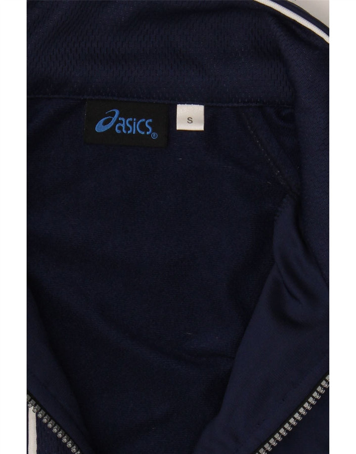 ASICS Mens Tracksuit Top Jacket Small Navy Blue Polyester Vintage Asics and Second-Hand Asics from Messina Hembry 