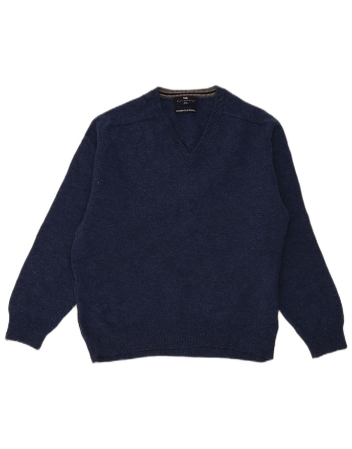 Marks & Spencer Dame V-hals sweater UK 14 Medium Navy Blue