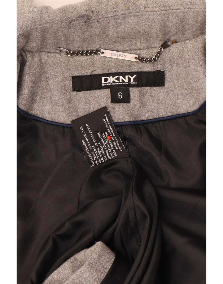 Dkny Womens Pea Coat US 6 Medium Grå Uld