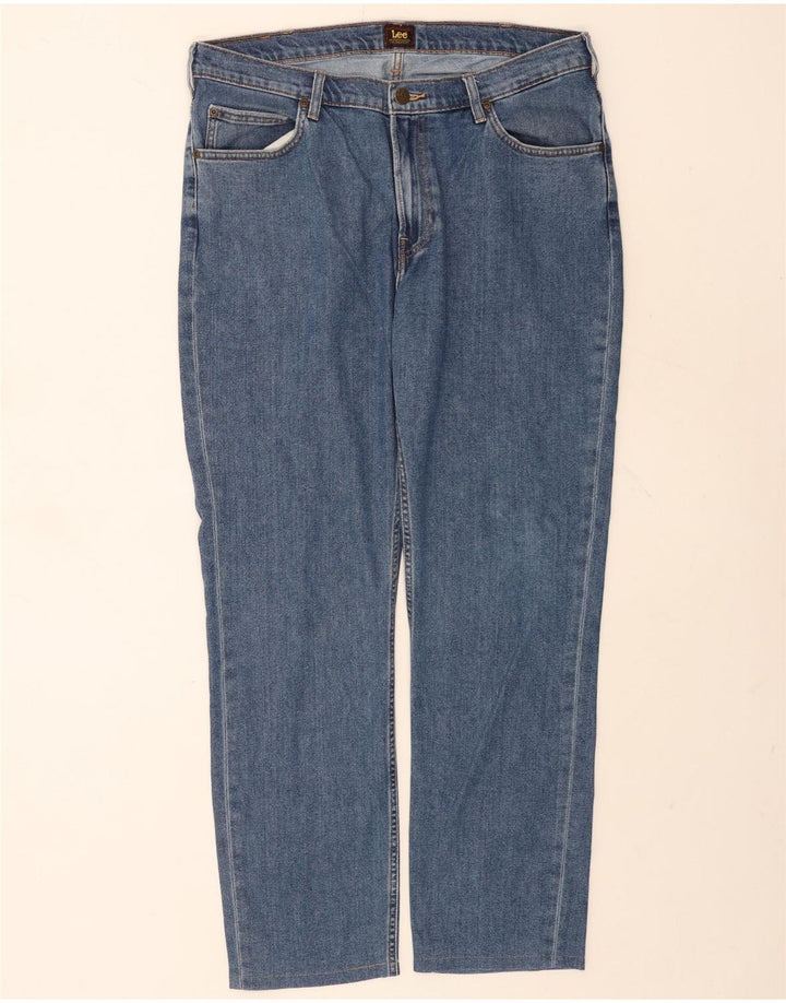 Lee Herre Rider Straight Jeans W36 L30 Blå Bomuld