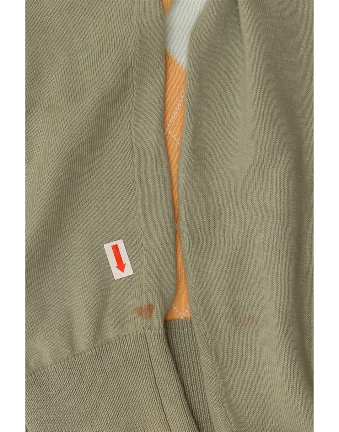 PRINGLE Dame V-hals sweater UK 14 Medium Khaki Argyle/Diamond