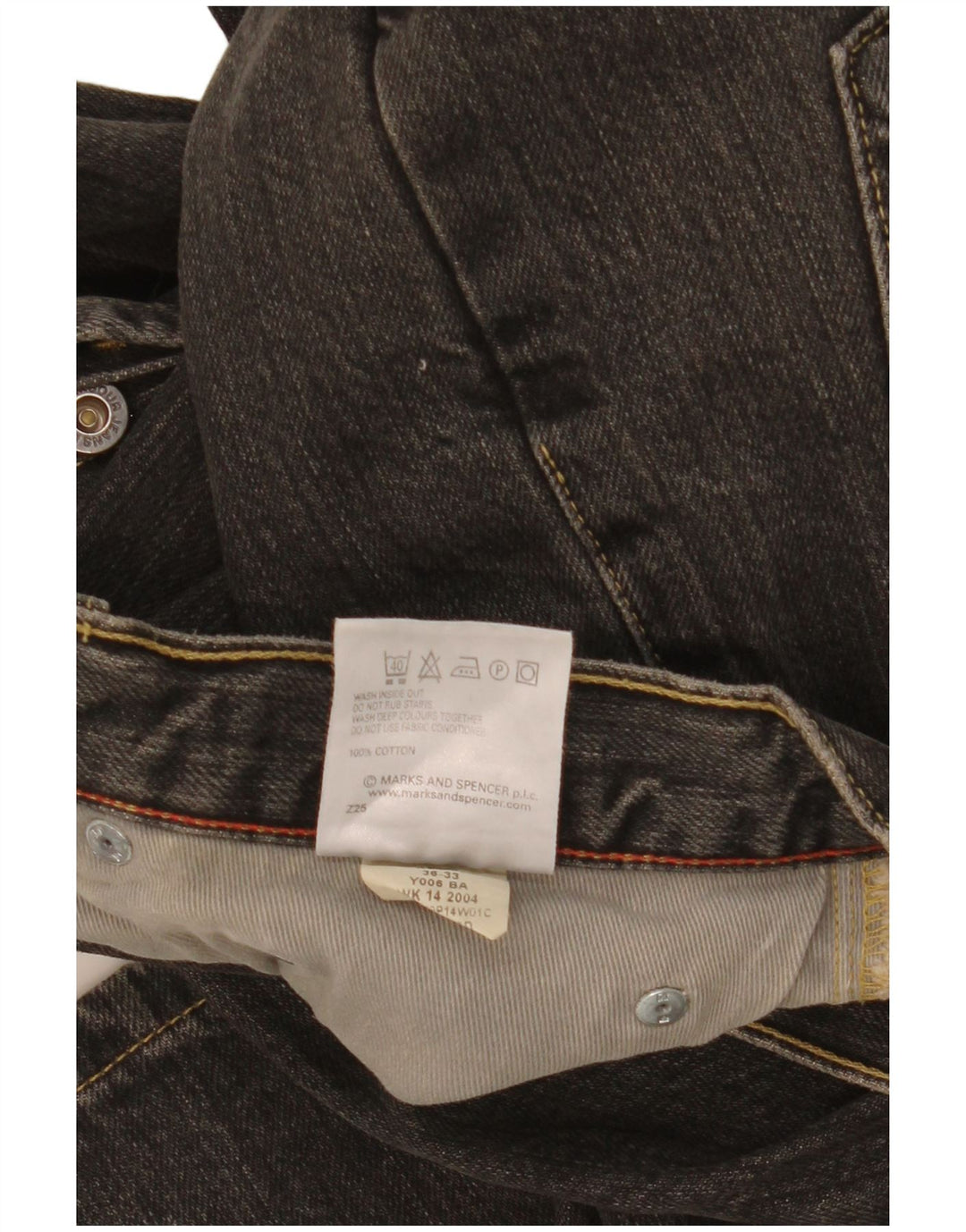 Marks & Spencer Straight Jeans til mænd W36 L33 Sort bomuld