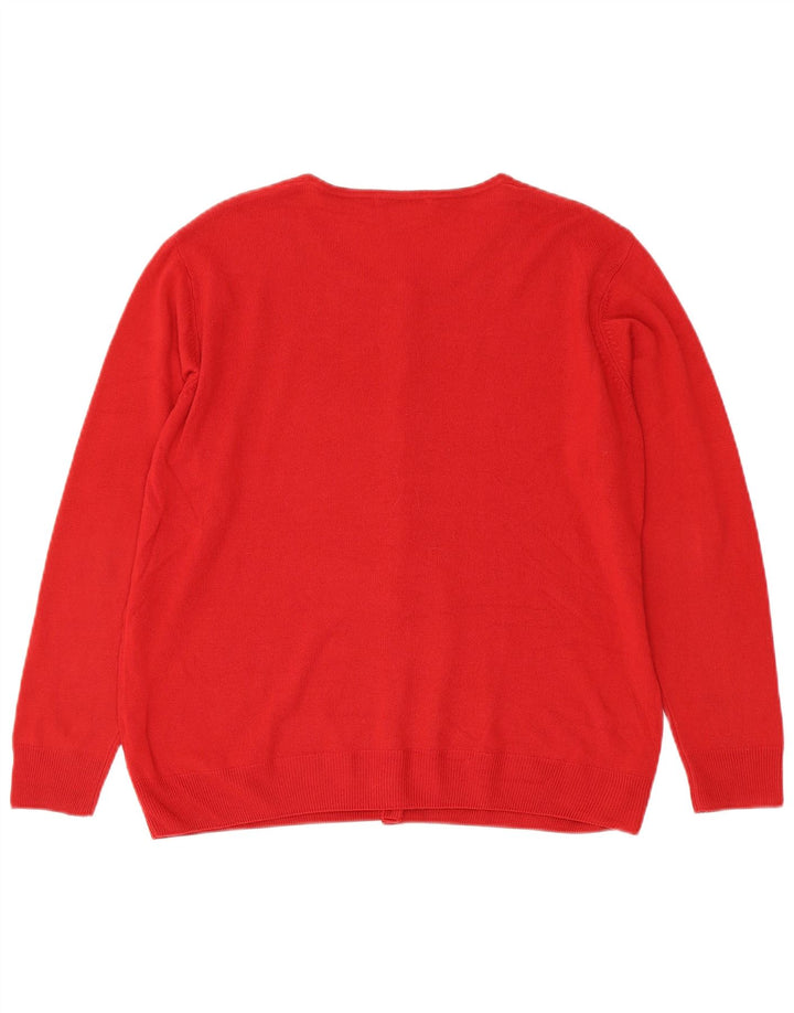 Marks & Spencer Dame Cardigan Sweater UK 16 Large Red Floral