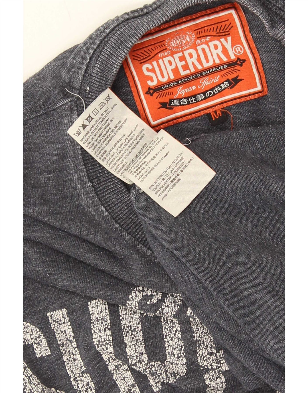 Superdry Herre grafisk T-shirt Top mellemgrå bomuld