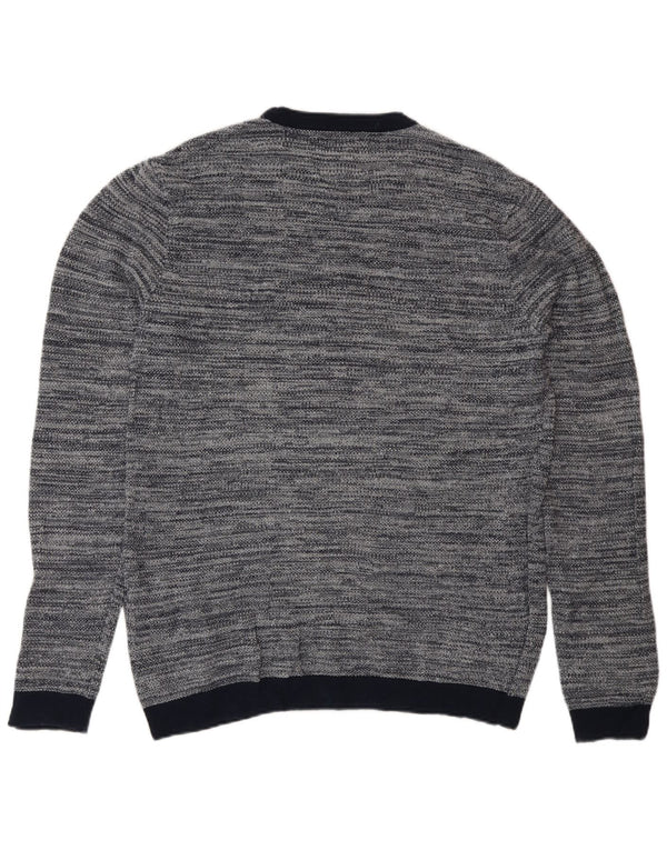 Jack & Jones Herre trøje med rund hals, stor marineblå flækket bomuld