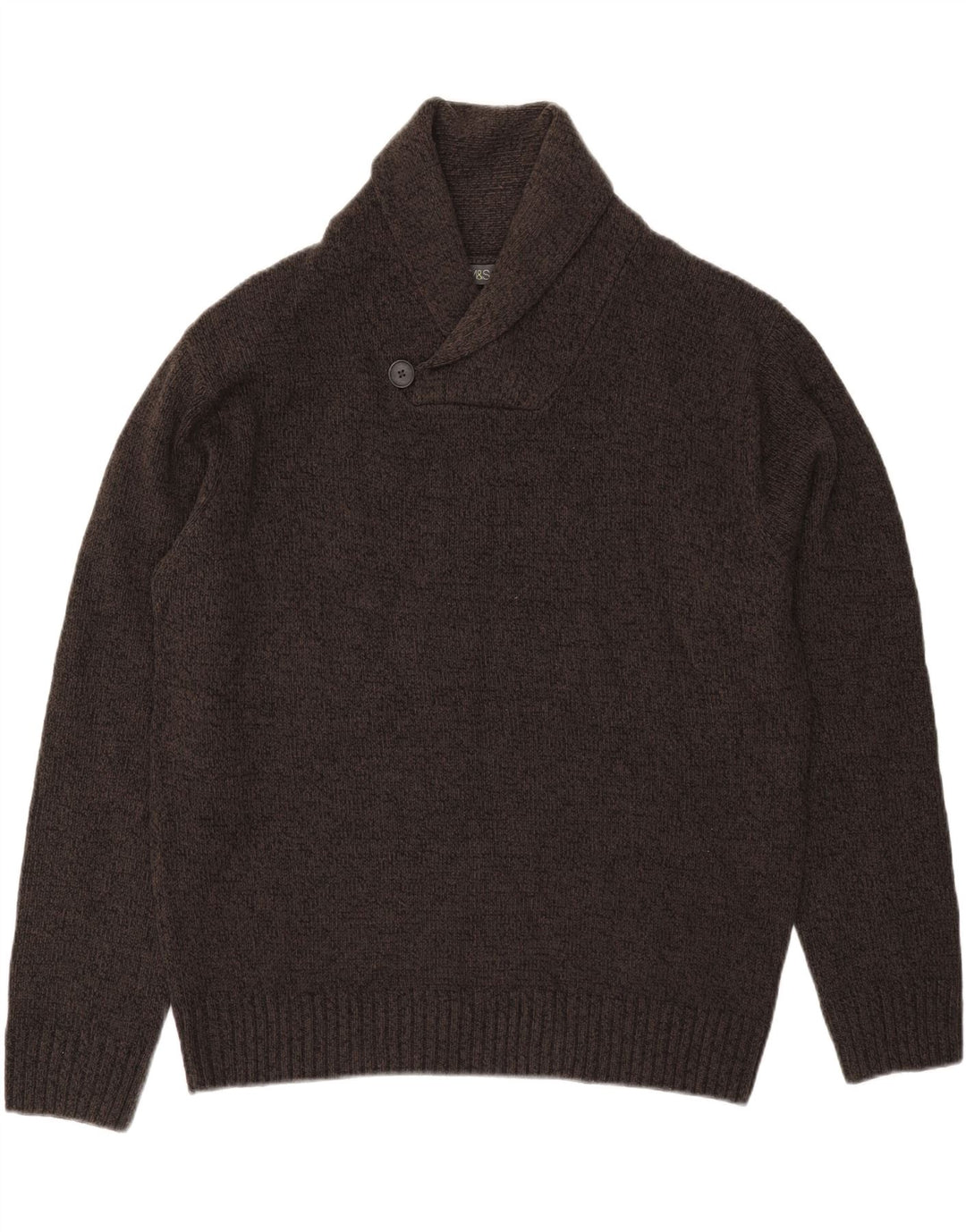 Marks & Spencer Herre Shawl Neck Jumper Sweater XL Grå Akryl