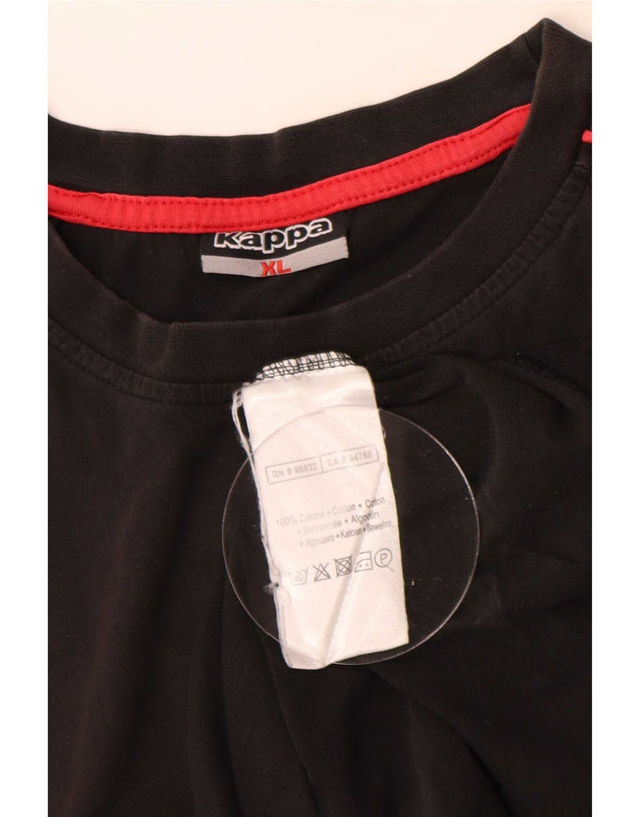 Kappa Herre Grafisk T-Shirt Top XL Sort Bomuld