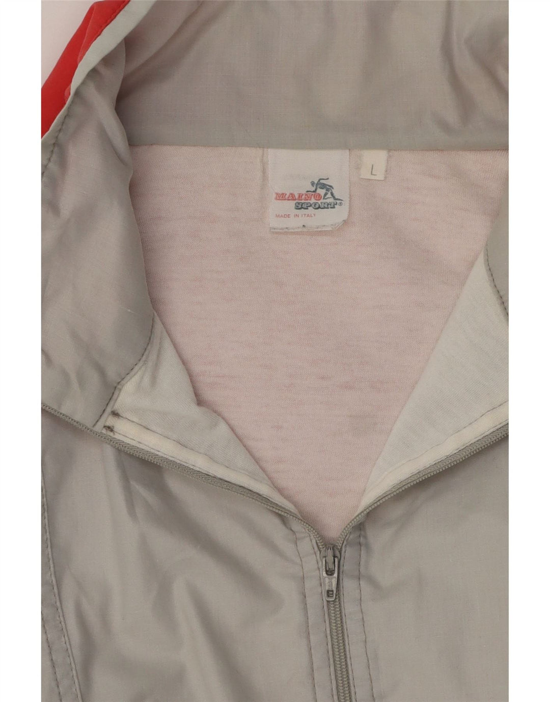 Vintage Herre Pullover Træningsdragt Top Jakke Stor Grå Colourblock Bomuld