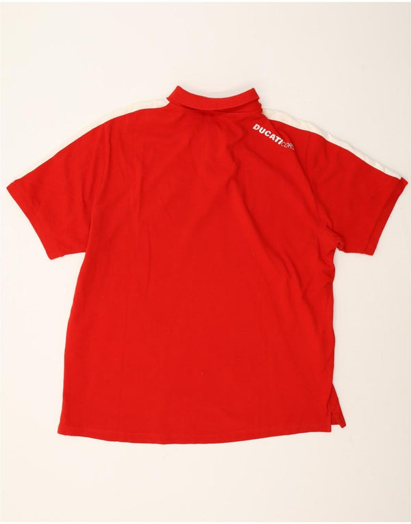 Ducati Polo Shirt til mænd 2XL Rød Colourblock Bomuld