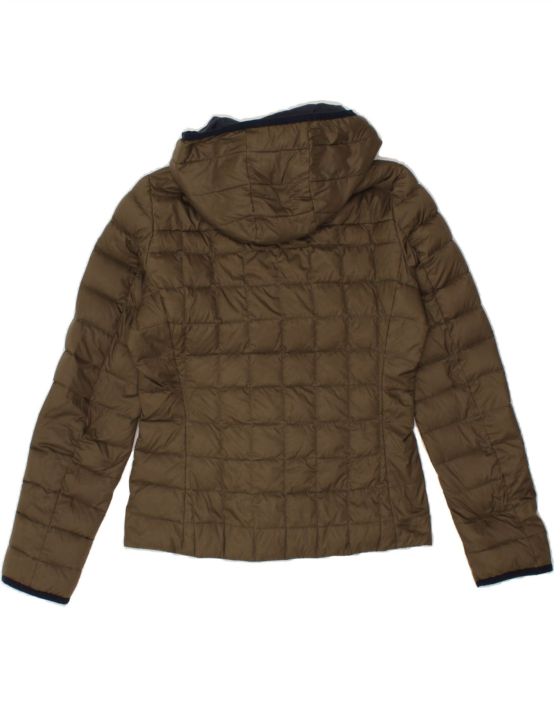 TOMMY HILFIGER Womens Hooded Padded Jacket UK 10 Small Khaki Vintage Tommy Hilfiger and Second-Hand Tommy Hilfiger from Messina Hembry 