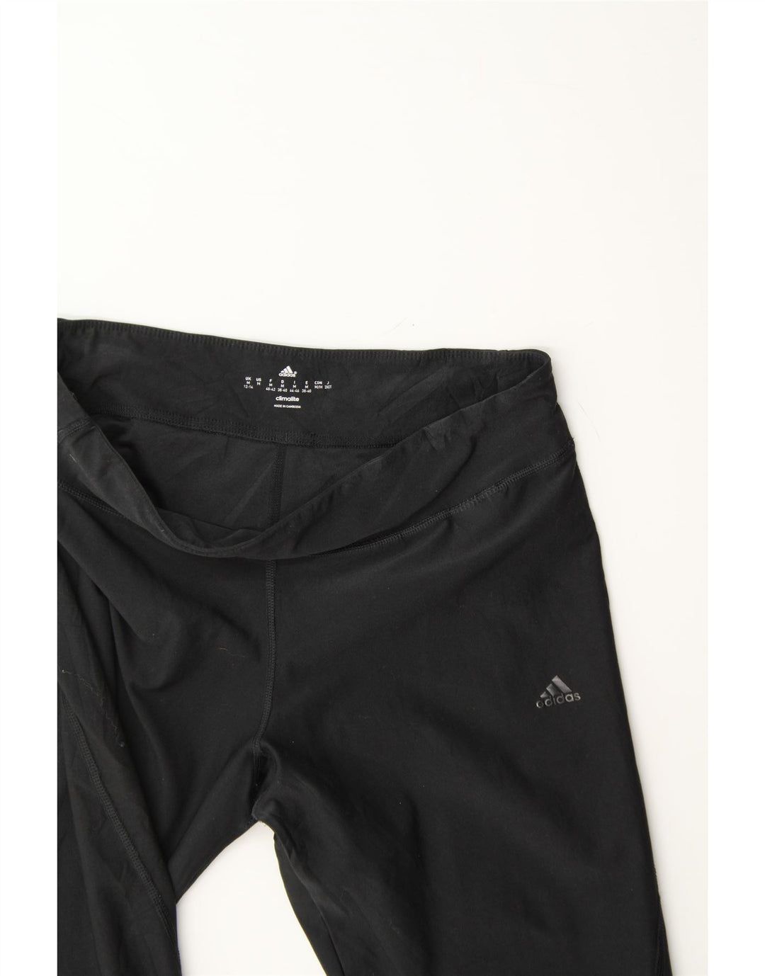 ADIDAS Womens Climalite Capri Leggings UK 12/14 Medium  Black Polyester Vintage Adidas and Second-Hand Adidas from Messina Hembry 