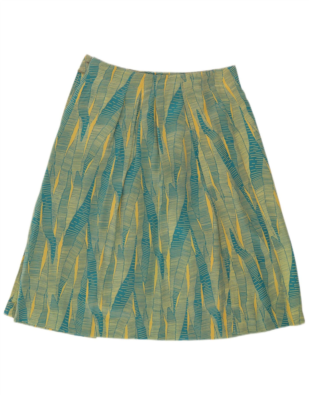 Lilla Womens Wrap Plisseret Nederdel IT 42 Medium W29 Grøn Geometrisk Silke