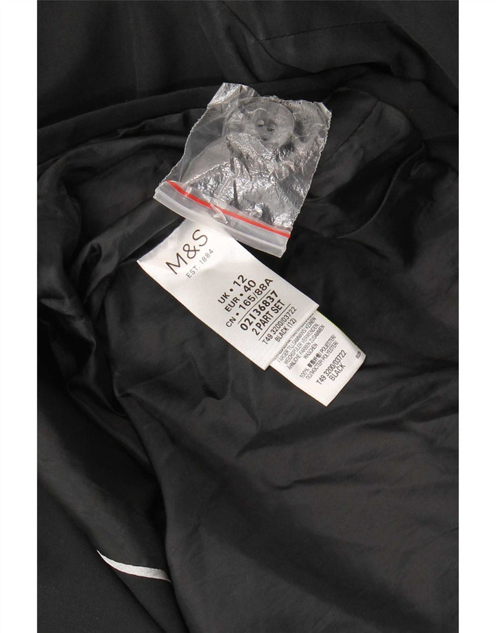 Marks & Spencer Trench Coat til kvinder UK 12 Medium Sort Polyester