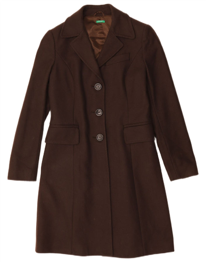 Benetton Dame Overfrakke IT 44 Medium Brun Uld