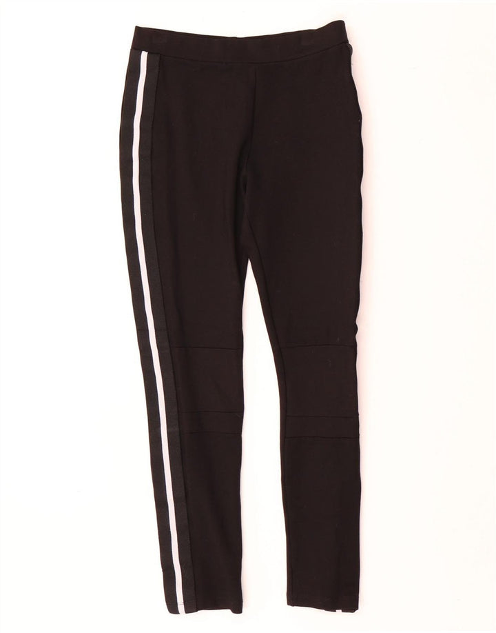 Zara Dame Leggings UK 12 Medium Sort Stribet