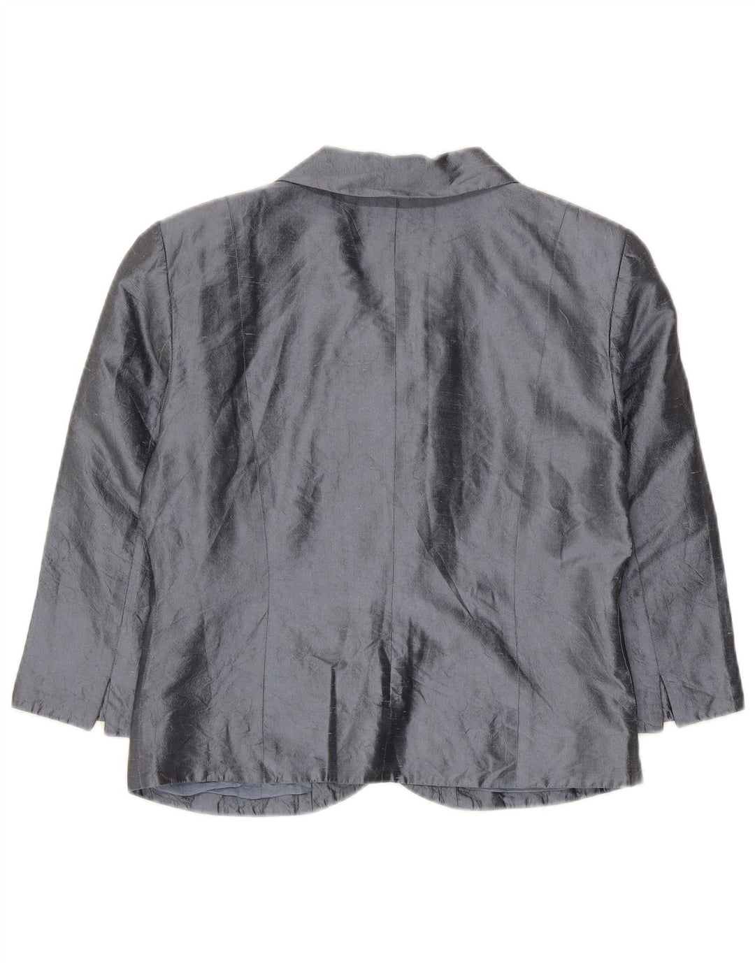 Blunauta Dame Crop 6 Button Blazer Jacket IT 42 Medium Grey Silke