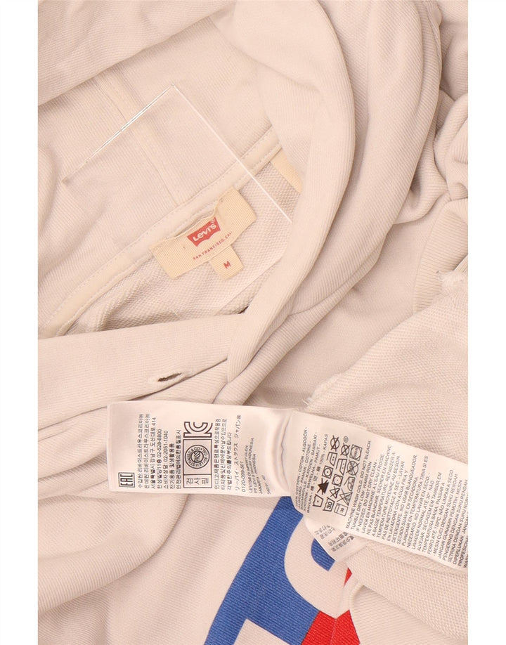 Levi's Grafisk Oversized Hoodie Jumper til kvinder UK 14 Medium White Bomuld
