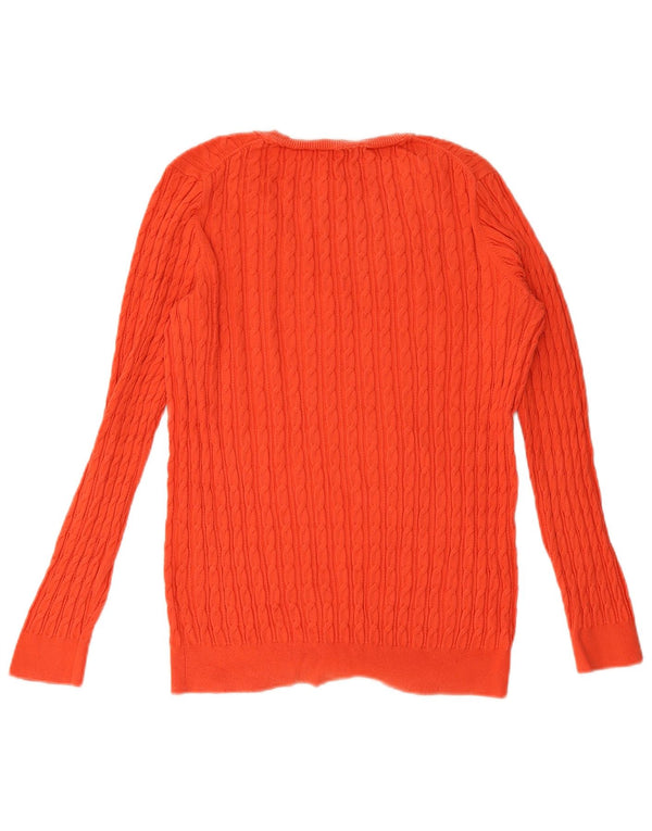 Tommy Hilfiger Dame V-hals sweater UK 16 Large Orange
