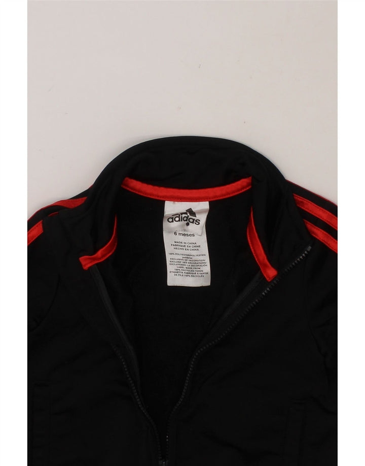 ADIDAS Baby Boys Graphic Tracksuit Top Jacket 3-6 Months Black Polyester Vintage Adidas and Second-Hand Adidas from Messina Hembry 