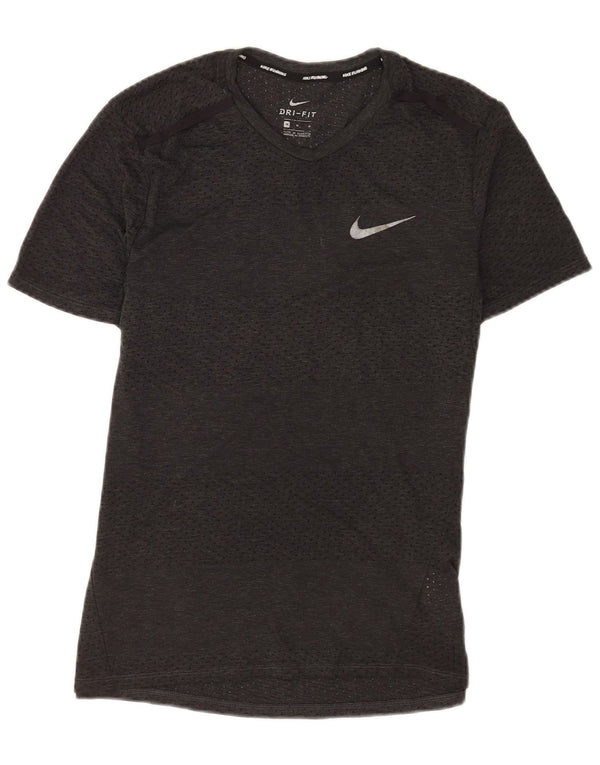 Nike herre Dri Fit T-shirt top mellemgrå polyester