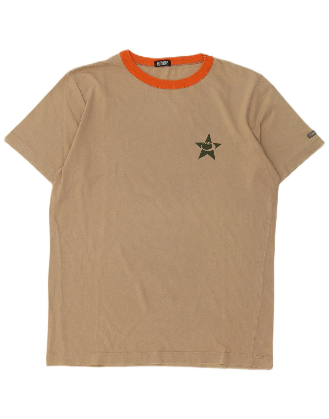 Killer Loop Herre Grafisk T-Shirt Top Stor Beige Bomuld