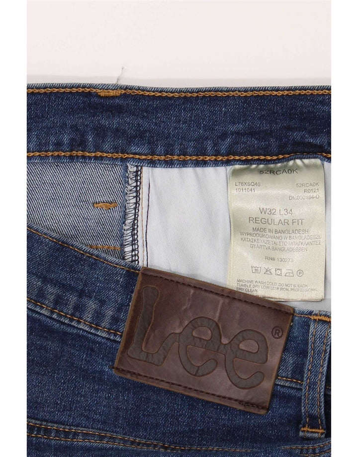 Lee Womens Regular Fit Straight Jeans W32 L34 Blå Bomuld