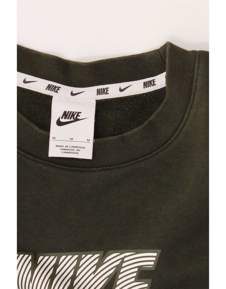 Nike Herre grafisk sweatshirt Jumper Medium Khaki Colourblock Bomuld