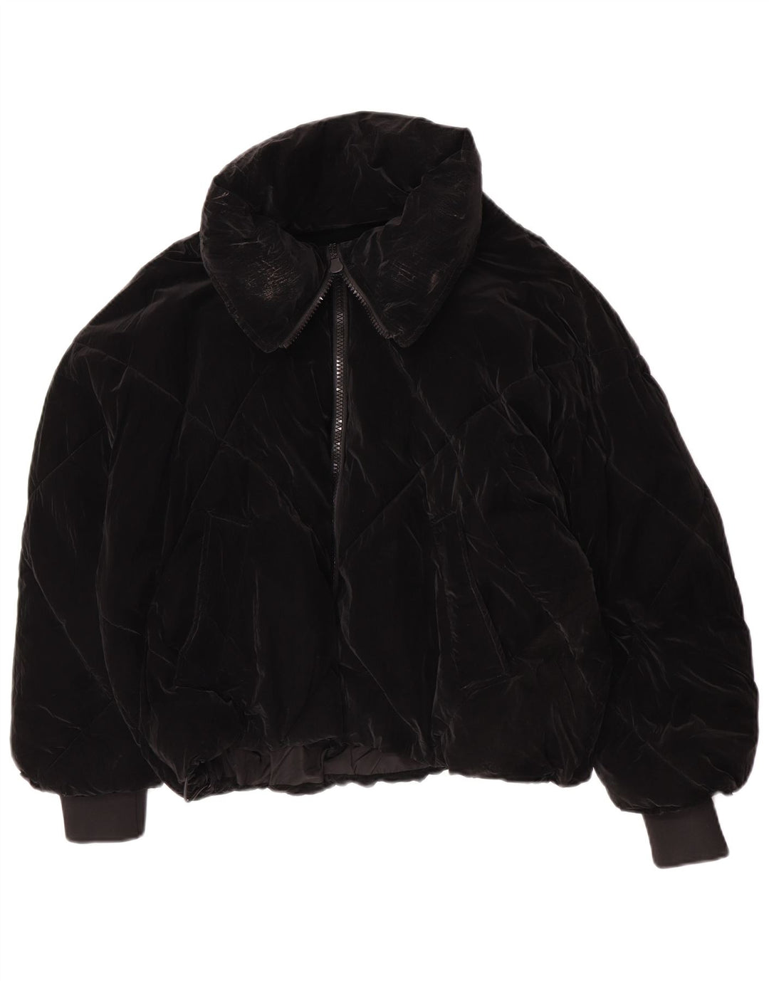 Zara Dame Oversized Polstret Jakke UK 10 Small Black Polyurethane