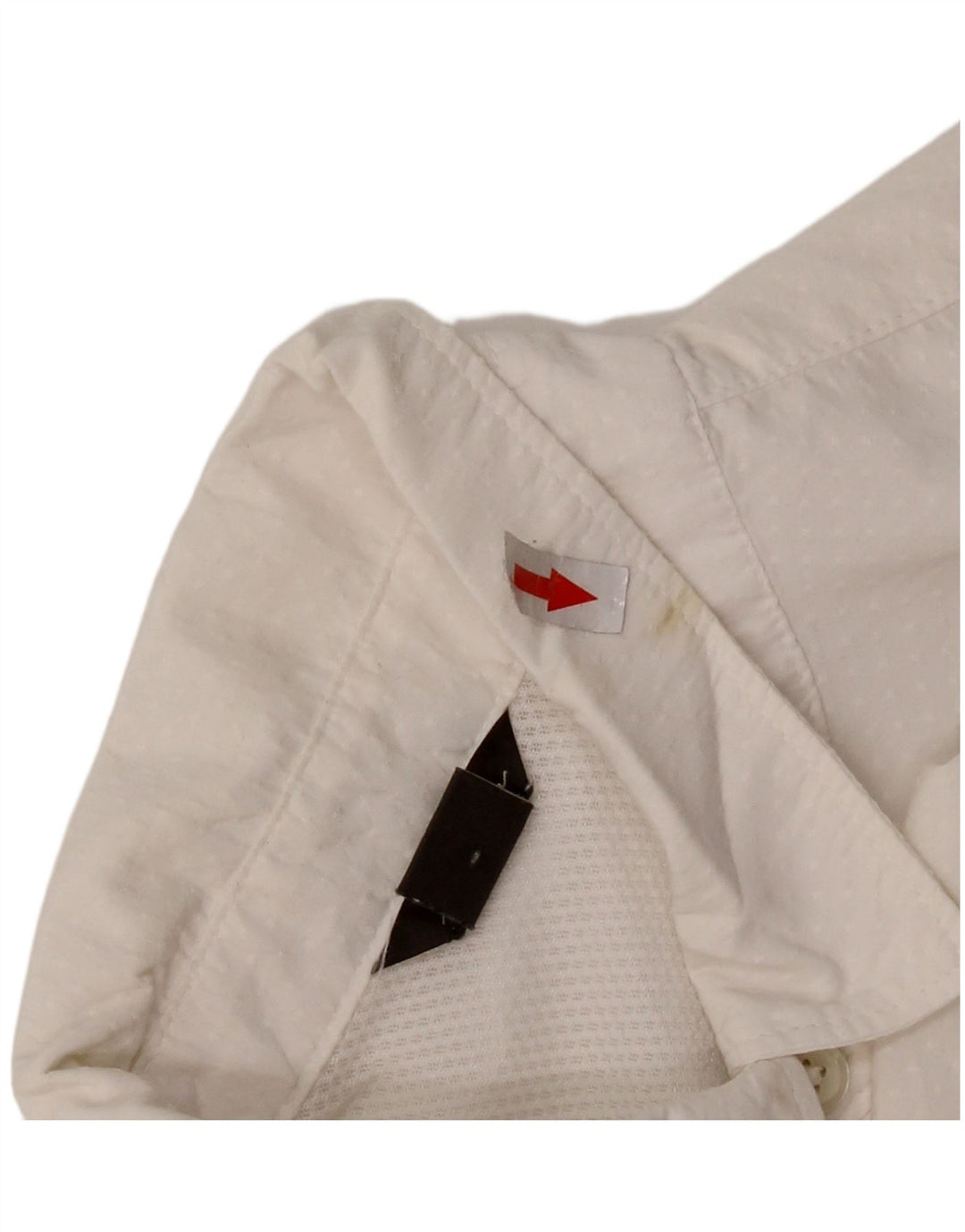 EDDIE BAUER skjortebluse til kvinder UK 10 Lille hvid plettet nylon