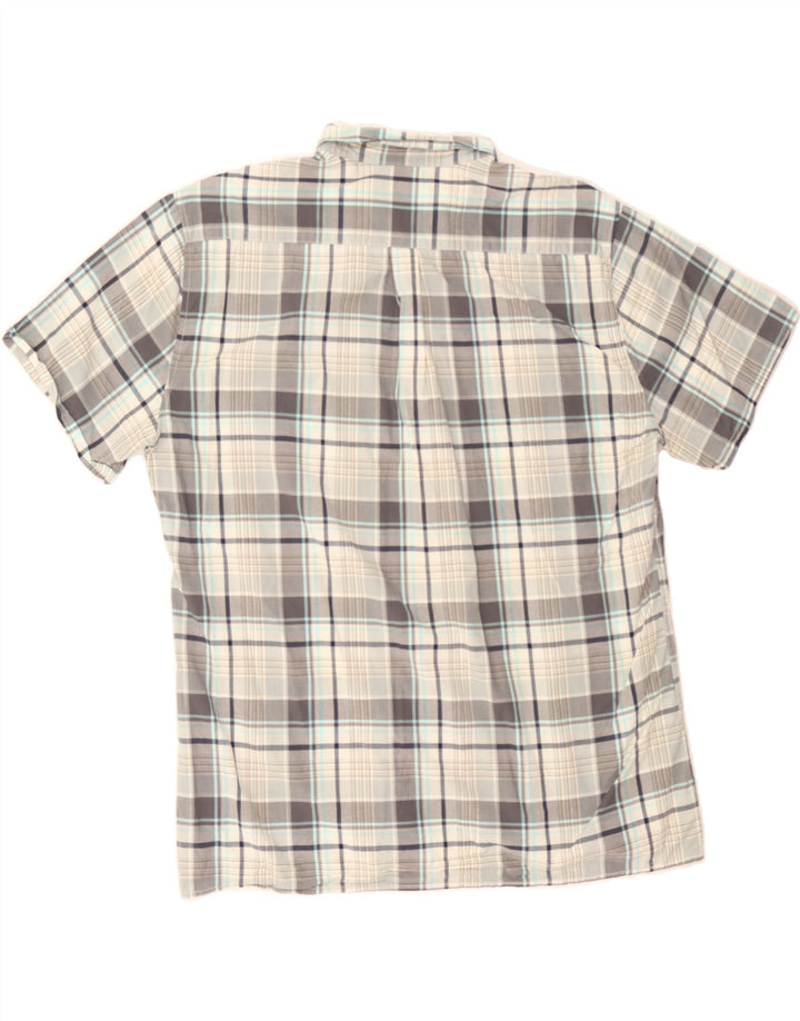BARBOUR Mens Regular Fit Short Sleeve Shirt XL Grey Check Cotton Vintage Barbour and Second-Hand Barbour from Messina Hembry 