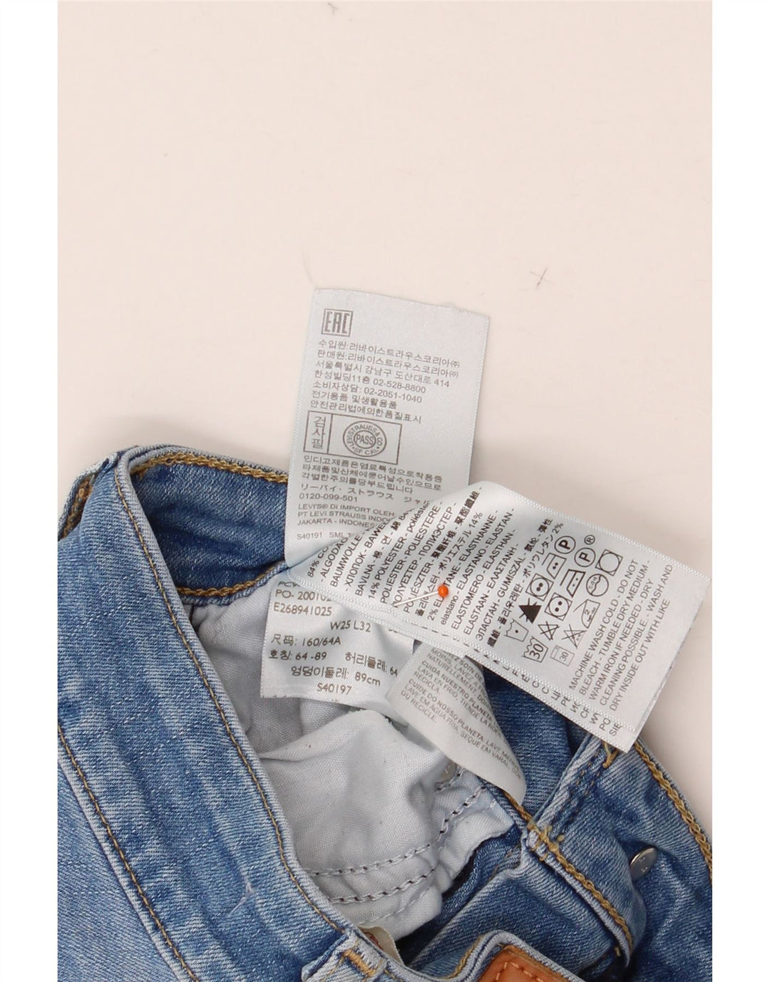 LEVI'S Kvinder Højtaljede Flared Jeans W25 L32 Blå Bomuld