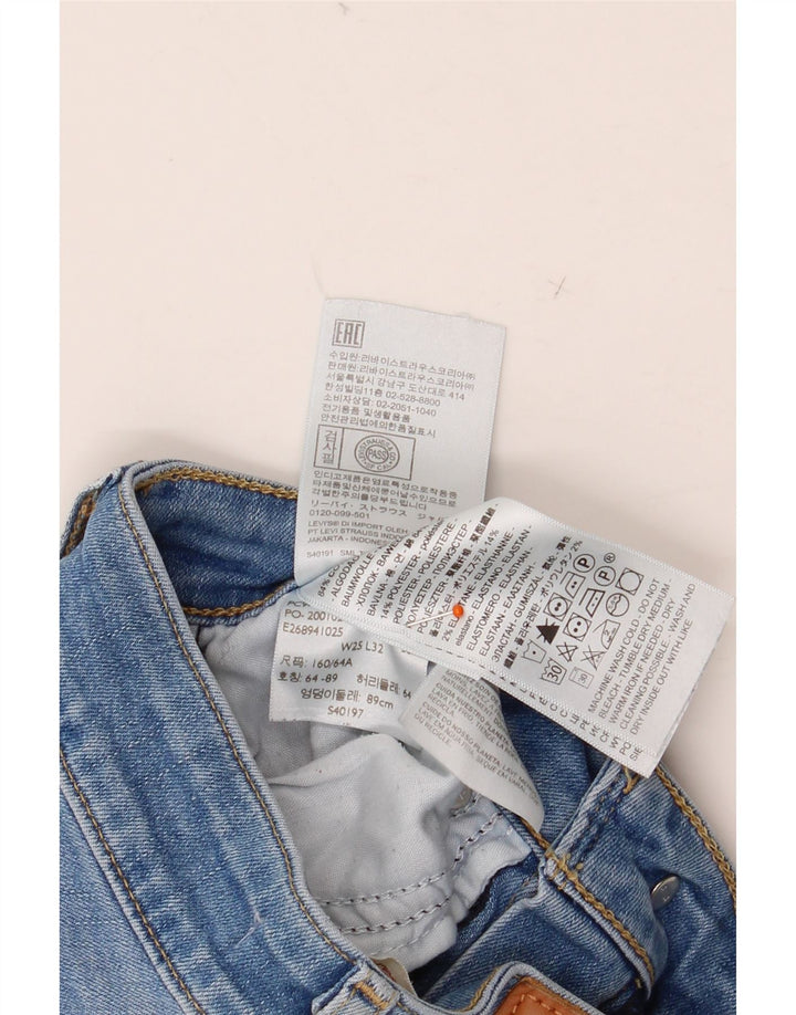 LEVI'S Kvinder Højtaljede Flared Jeans W25 L32 Blå Bomuld