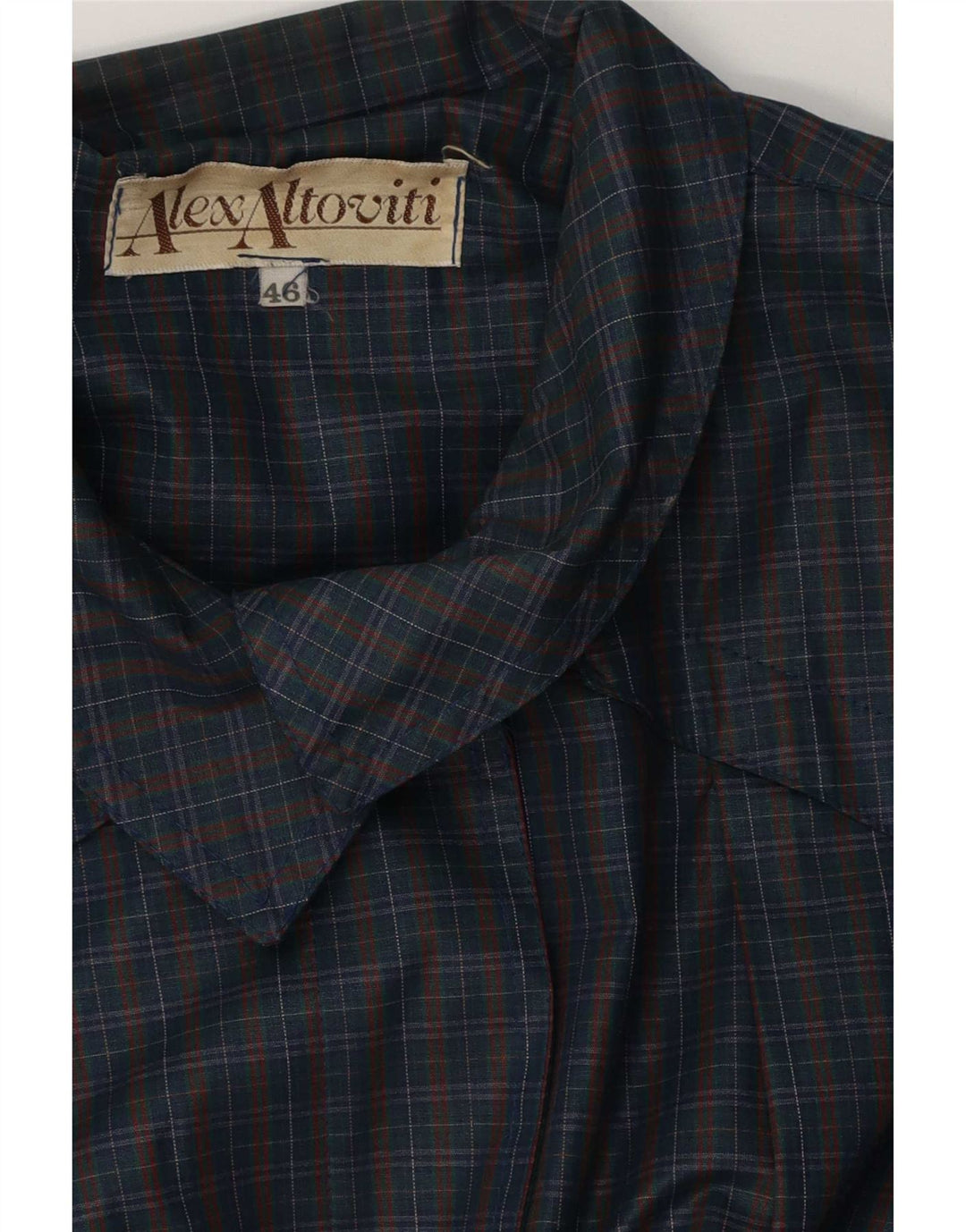 Alex Altoviti Dame Oversized Regnfrakke IT 46 Large Navy Blue Check